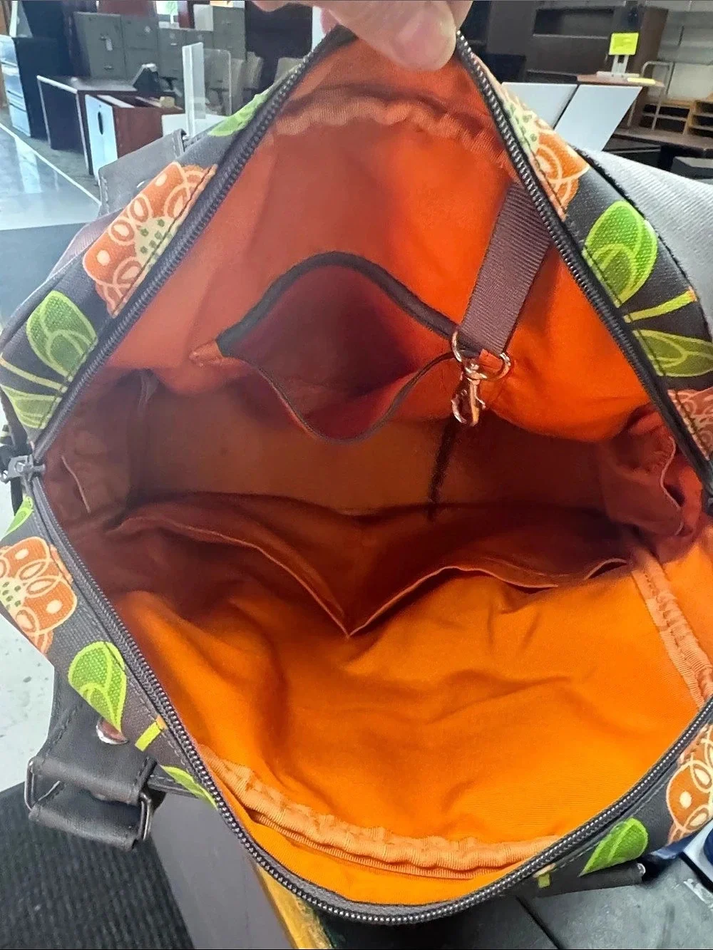 Petunia Pickle Bottom Boxy Backpack Floral Bag Black & Orange